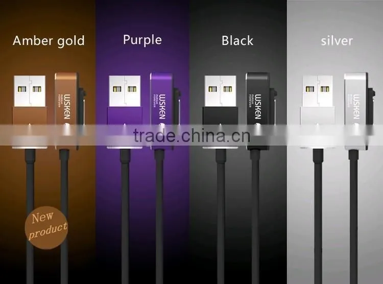 Original Wsken Rich Color Aluminum Shell Not Fade Type C Metal Data Cable Charger Cable For Type-C 3.0