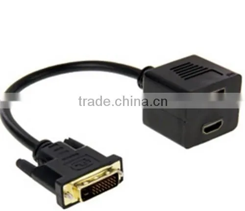 DVI Male to DoubleHDMI A female Y cable 15cm 1080p