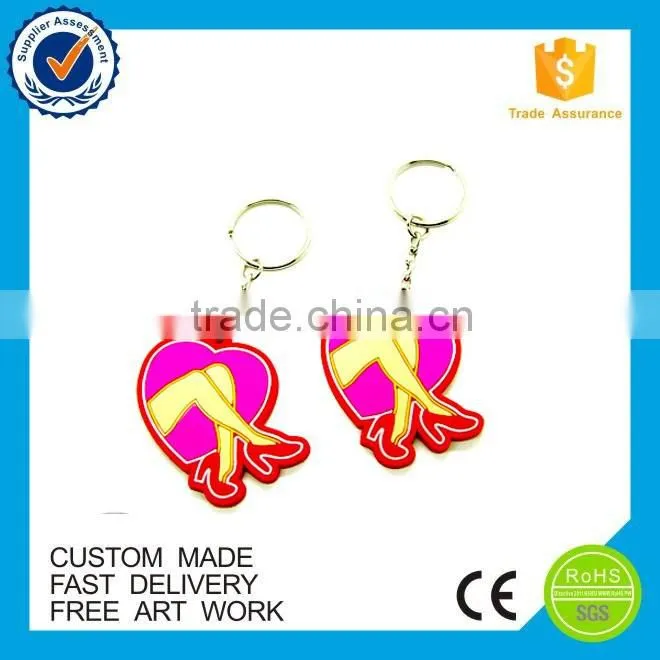 High quality cheap rubber pvc souvenir logo keychain