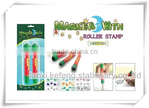 marker pen with rolling stamp