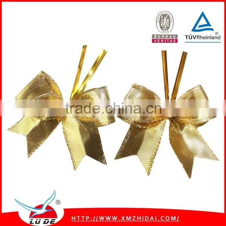 2016 Cheap Factory handmade Metallic ribbon bows for decoration