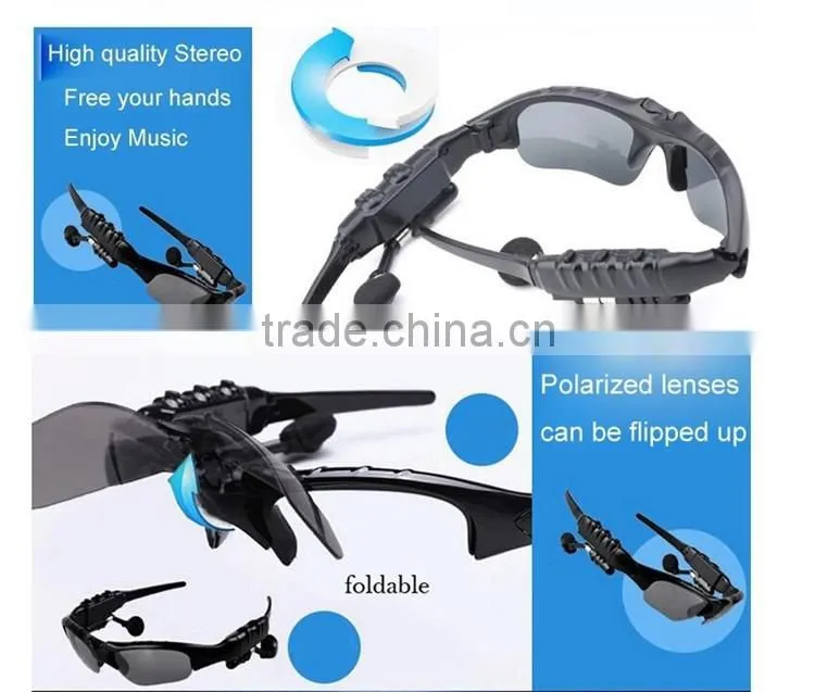 Bluetooth Sunglasses Headphones Sport Polarized Glasses Headset with Mp3 Player for Android IOS