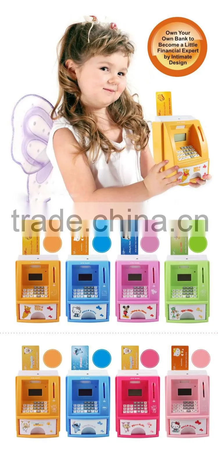 2015 Best Educational Toy Paper Money Box Piggy Bank ATM Factory Price!!!