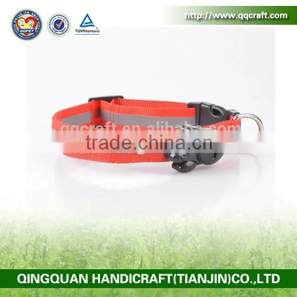 Wholesale Nylon LED Pet Dog Collar & 3 Flashing Mode Night Safty Collars With Replaceable Batteries