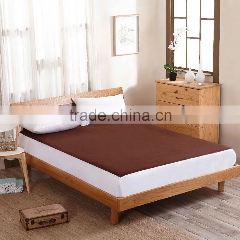 TPU Laminated Waterproof Brown Queen Polar Fleece Fitted Sheets