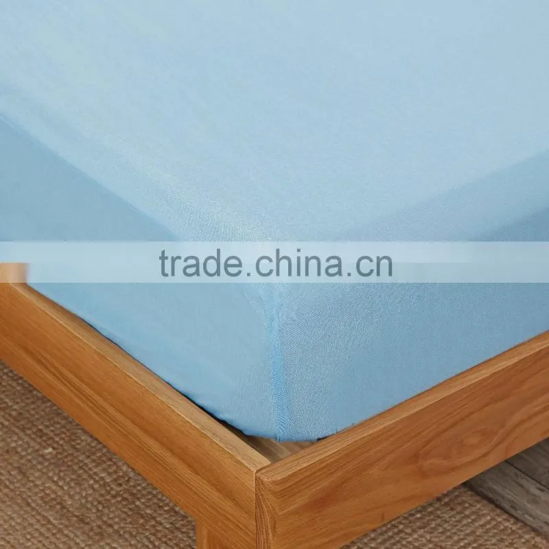 Blue Medical Waterproof Jersey Fitted Sheet 100 Cotton Fitted Sheet