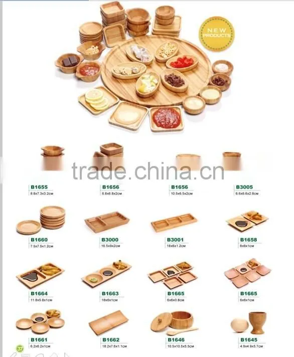 Best selling bamboo food storage tray 3 compartment food tray