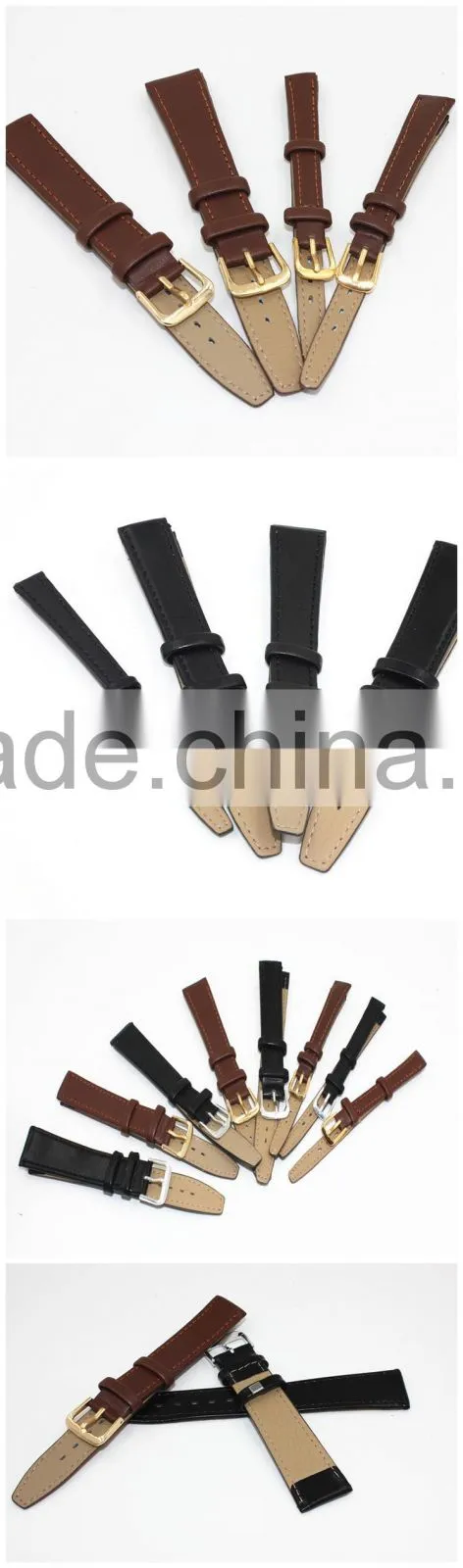 China factory custom all kinds of black/coffee color PU leather watch strap,wholesale watch strap