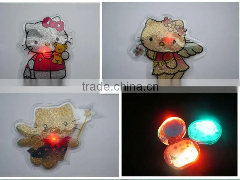 light up silver/golden pvc patch light for jean