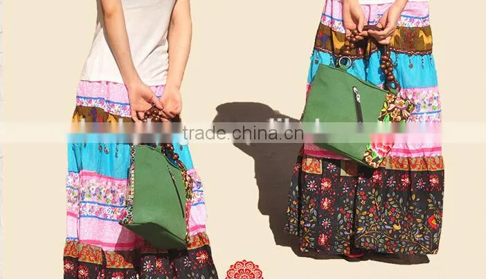 2016 new design China Tribal woman embroidery beaded handbag