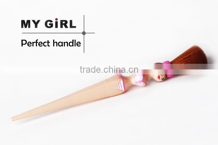 MY GIRL Free Samples Private Label Makeup Brush/High End Goat Hair Make up Brush/Wholesale Beauty body shape makeup brush