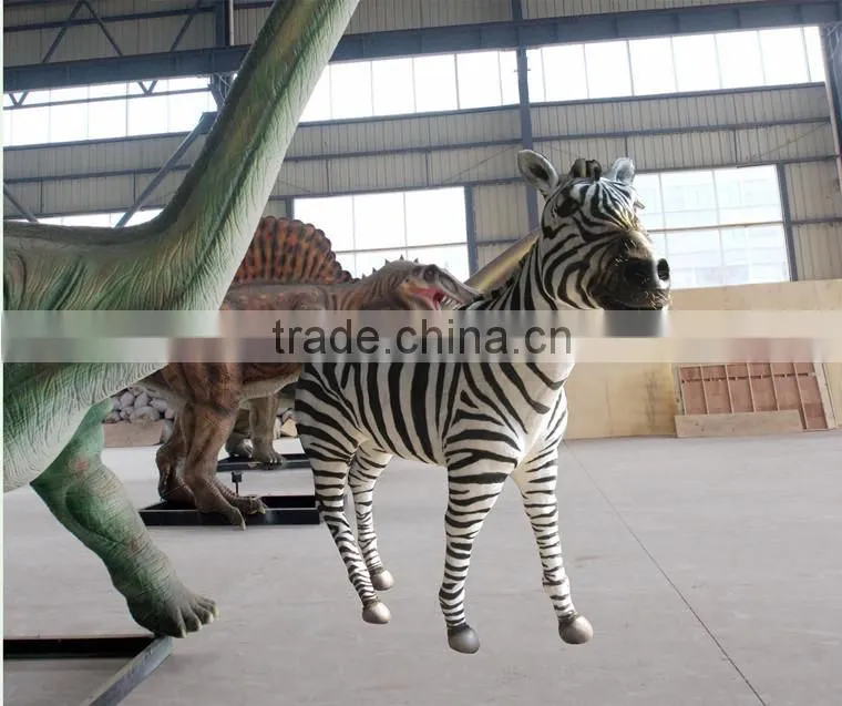 Life size and real animatronic zebra model statue for zoo