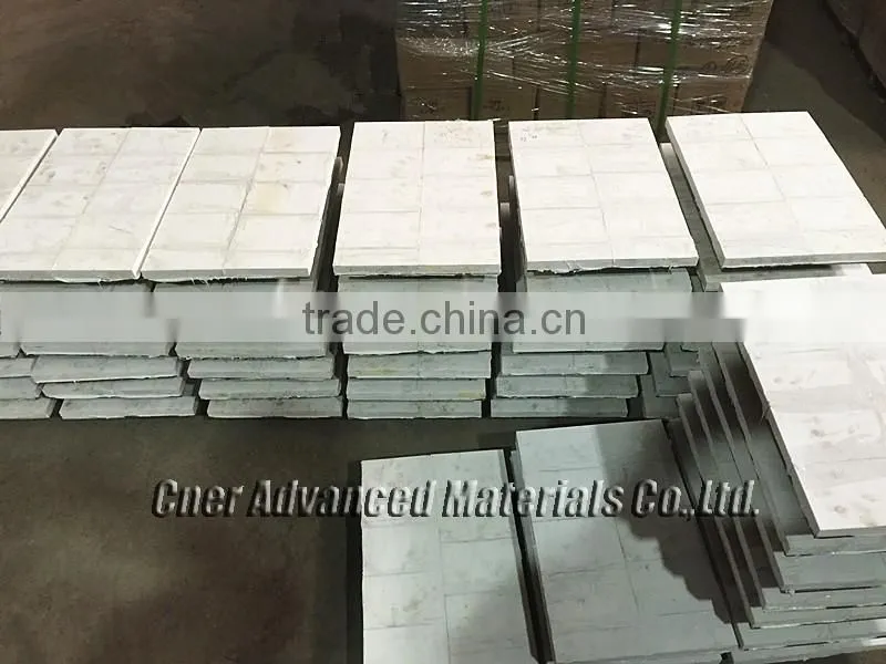 Wear composite liner with ceramic liner and stainless steel backing plate, industrial ceramic liner