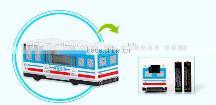 Smart Creative Auto Bus Alarm Clock ,Driving Car LCD Alarm Clock