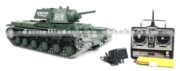 Airsoft Russian KV-1s Ehkranami Smoke and Sound Metal Pro Upgraded 1:16 Electric RTR RC Tank (Metal Gear and Track Upgraded)