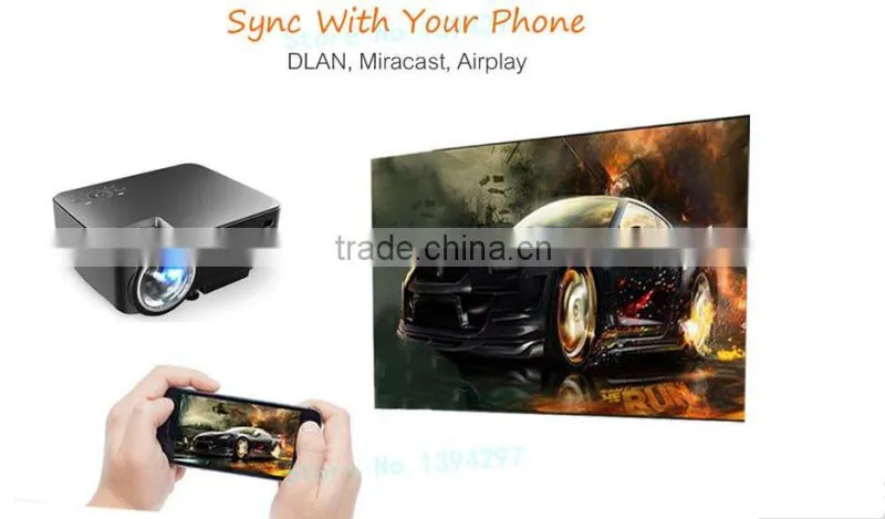 New arrival! PTP200S Android 4.4.2 HD LED small LCD Projector with Miracast WiFi Bluetooth 4.0 Bluray beamer
