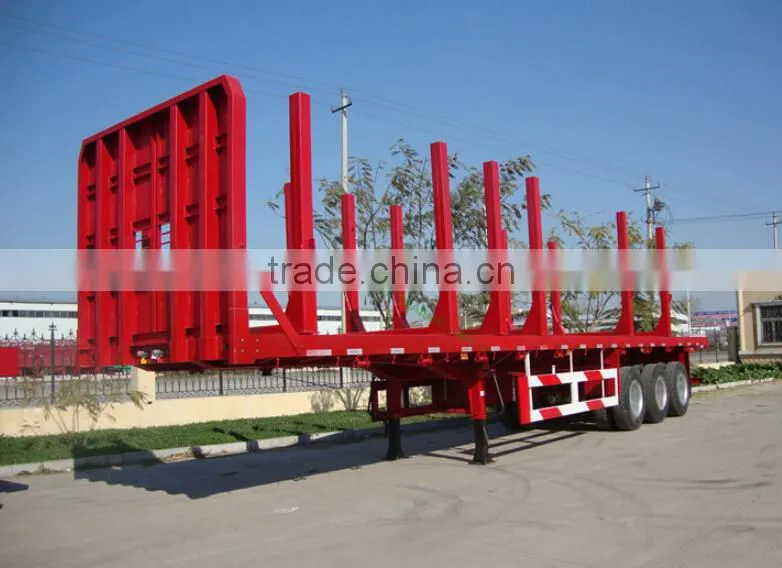 China High quality trailer manufacturer 3 axle wood log trailer with side bar