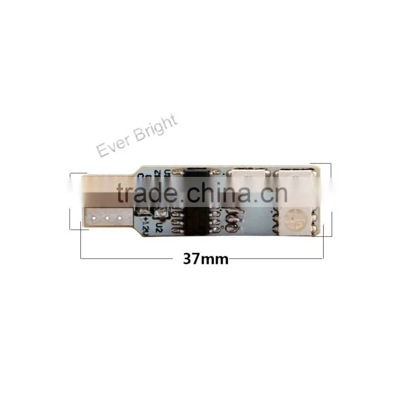 Newest products remote controlled colorful led auto lamp 2pcs T10 car led 5050 rgb bulb