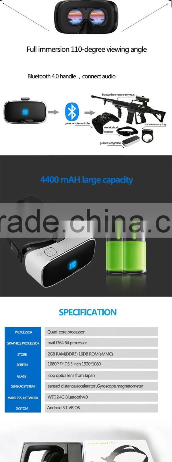 wholesale vr controller box 3d glasses or vr headset 2.0 all in one