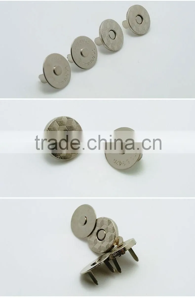 Slim 2mm thickness purse metal magnetic button in different colors