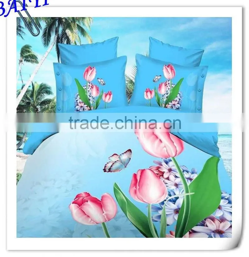 3D reactive printed 100% Cotton quilt cover sets from China manufacturer