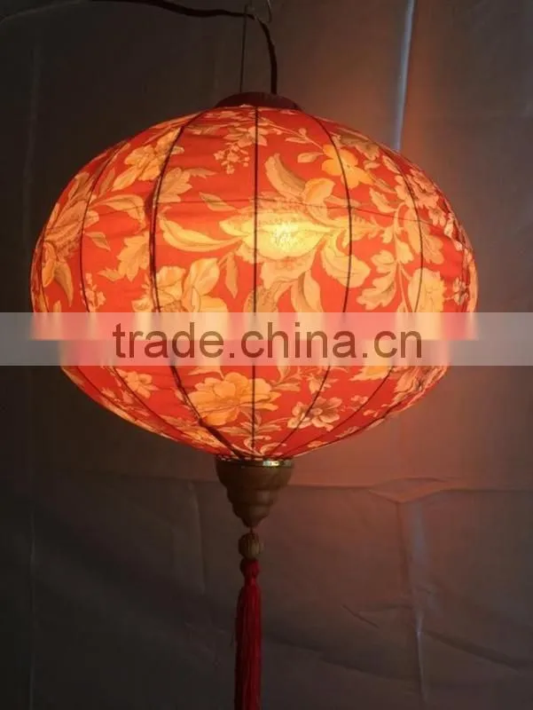 latest design high quality fabric blue round lantern wholesale
