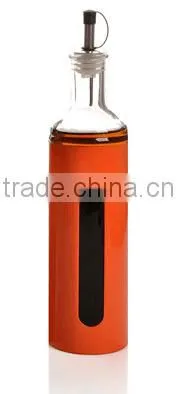 Glass oil vinegar set oil vinegar bottle with metal coating 4 colors