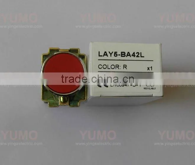 Push button switch LAY5-BA42L with lock red