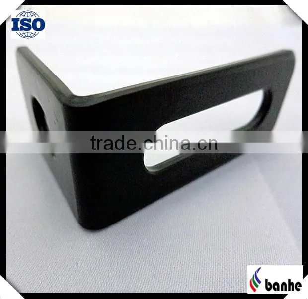 Precision black powder coated right angle bracket