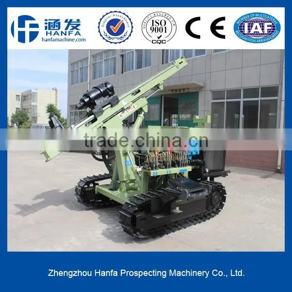 HF130Y crawler drilling rig, work with air compressor