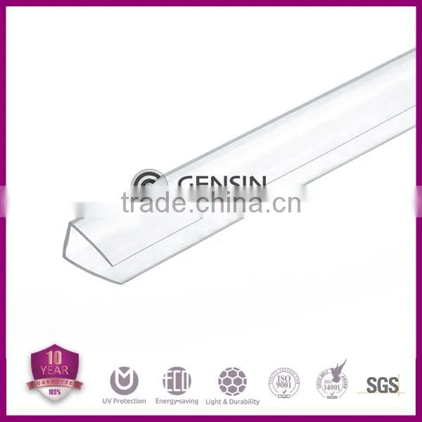 100% Bayer virgin material Polycarbonate Sheet Connector/PC U Profile /Polycarbonate Profile