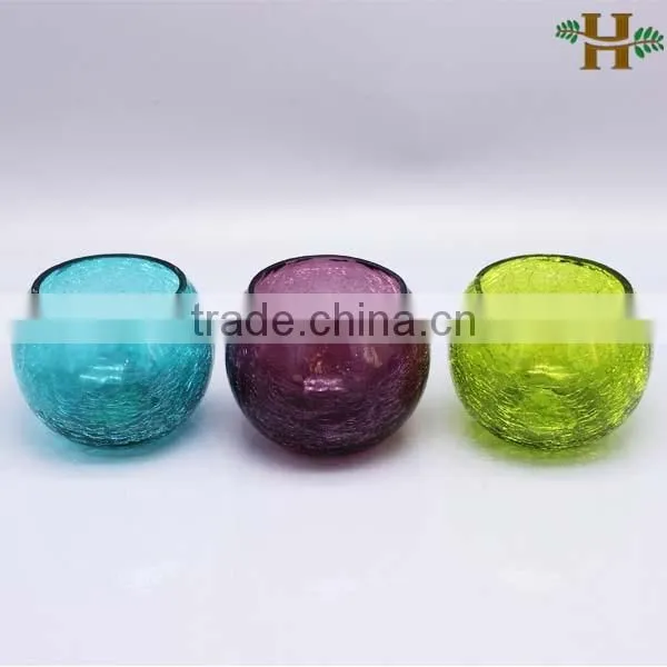Hebei Baoding Hot Sale Handmade Crackled Glass Ball Vase