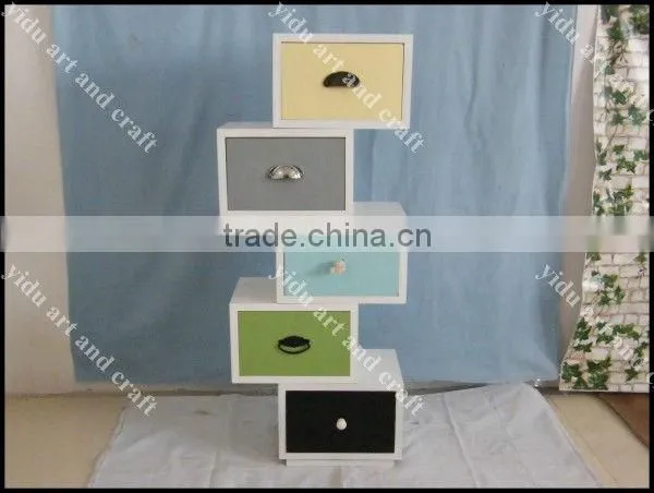 unique design home decorative furniture colorful wooden DIY storage cabinet, easy to move