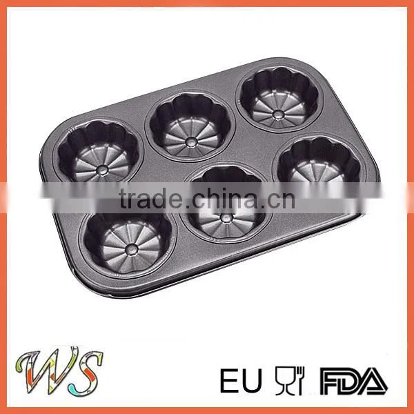 6 Cups Non-stick Carbon Steel Cupcake Bakeware