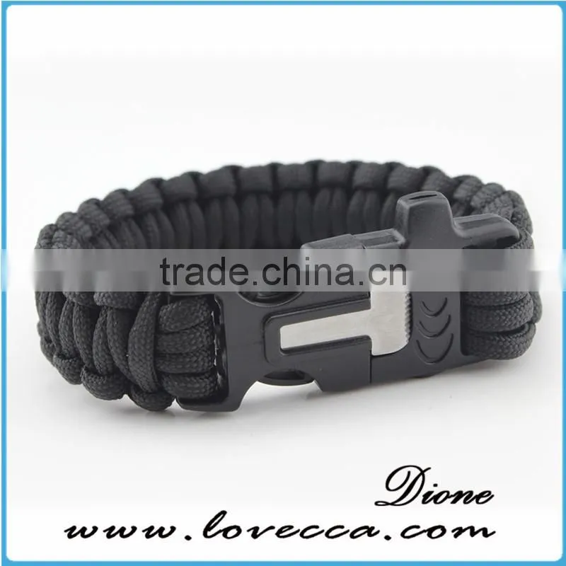 Firestarter whistle buckle with compass 550 survival bracelet