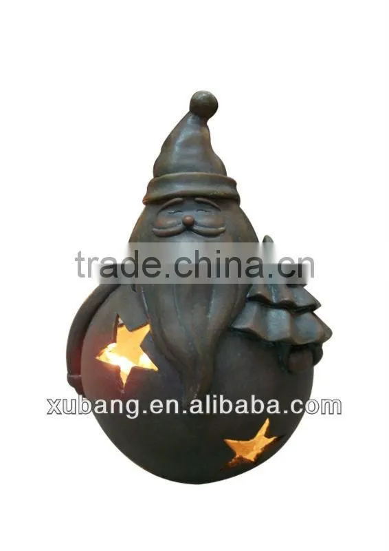 traditional sandstone coppery finish christmas decoration santa