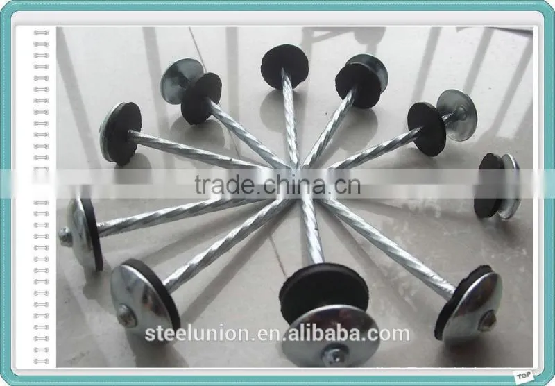 Galvanized Umbrella Head Roofing Nails with washer