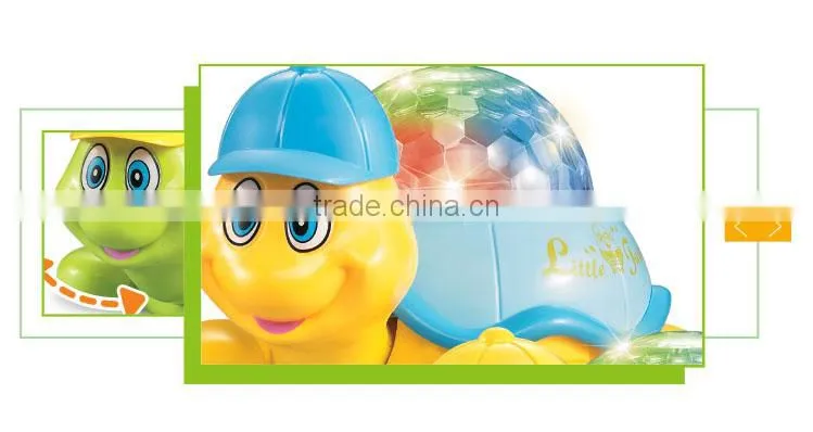 Funny cartoon musical animal turtle toys electric rotating display stand