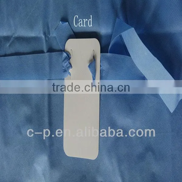 Disposable Blue SMS Nonwoven Surgical Gown With Elastic Cuff