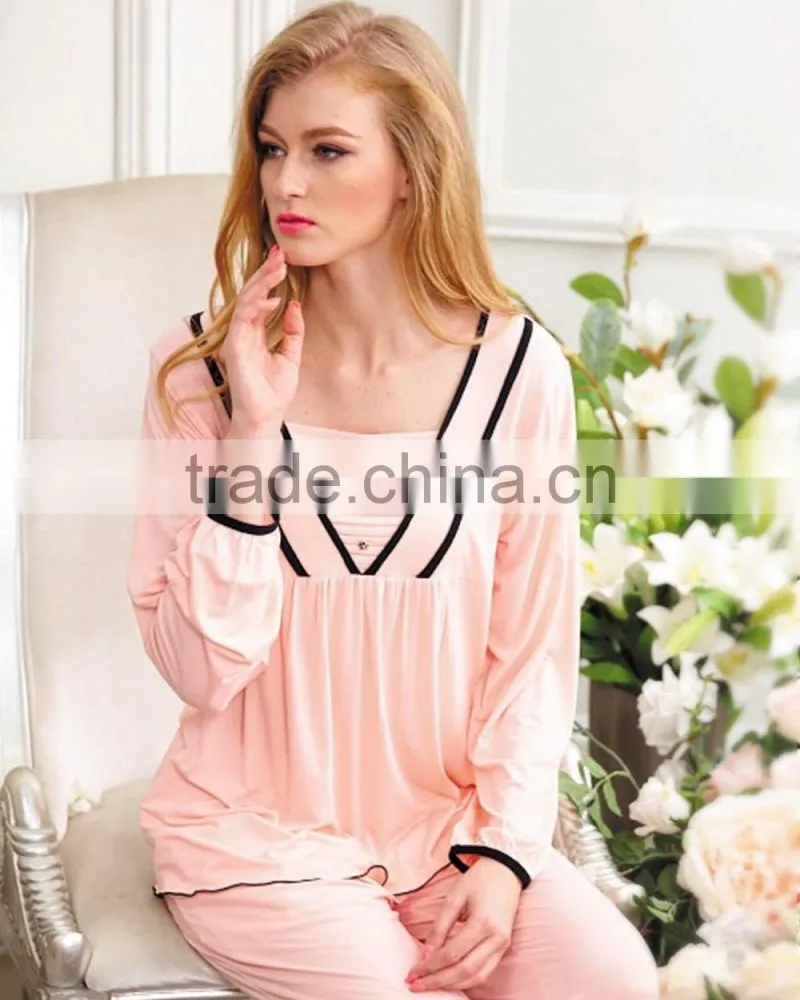 elegant custom-made summer cotton sleepwear /summer girls cut pajamas