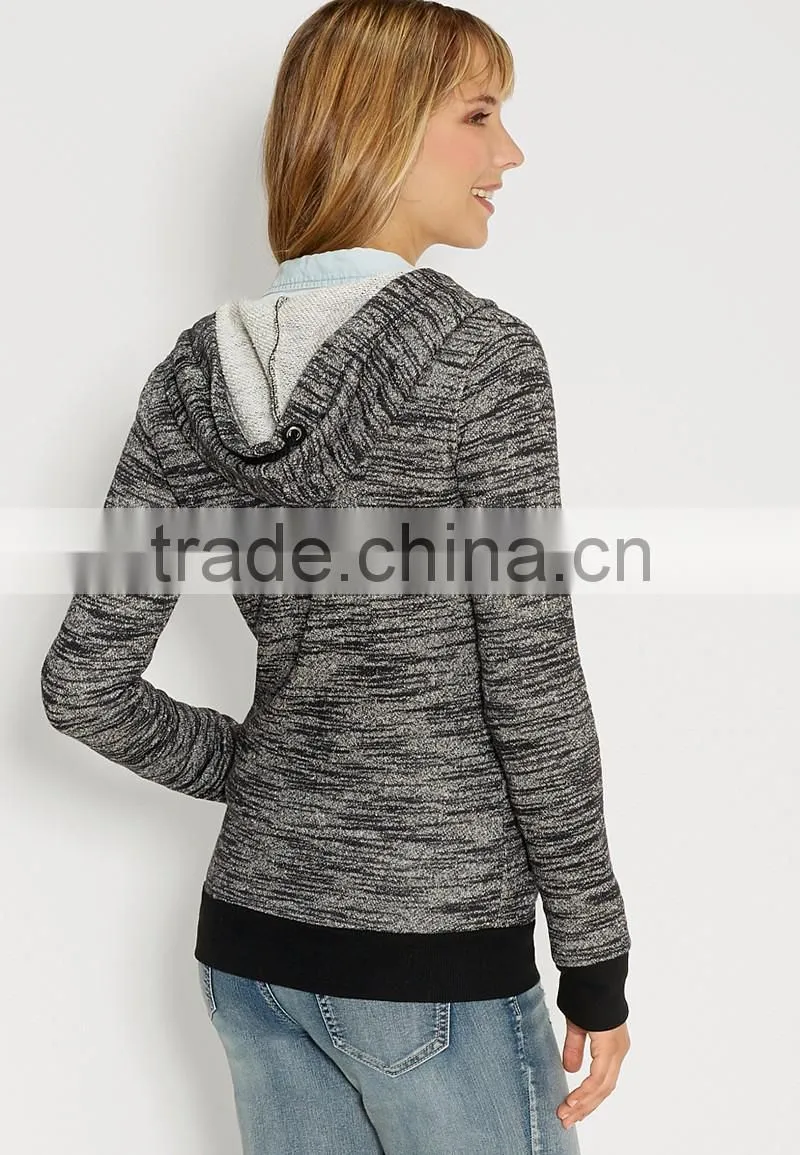 asymmetrical zipper up ladies hooded cardigan knitting pattern