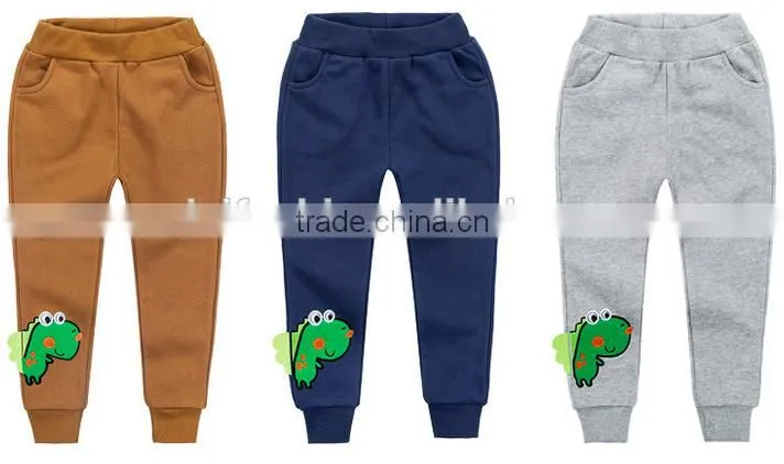 China Supplier Boy Trousers Wholesale100%Cotton Kids Wear Casual Children Embroidery Trouser Pants