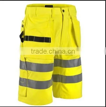 yellow Hi-Vis men with reflect strips short pants