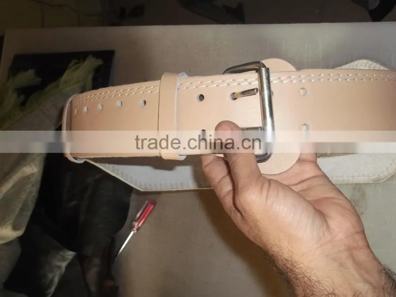 Top Quality 6" Foam Padded natural Leather Weight Lifting Belts