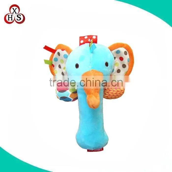 Custom cute soft plush rattle ball infant soft baby rattle toy
