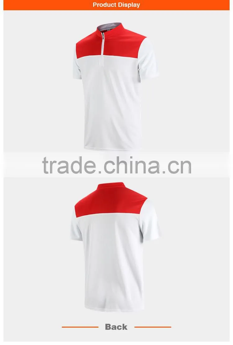 Fashion Stand up collar short sleeve dry fit t-shirt