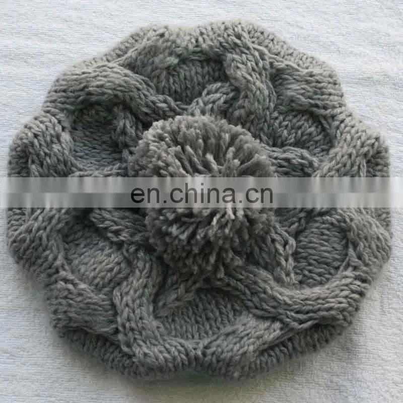 fashion laides grey knitting/beret hat