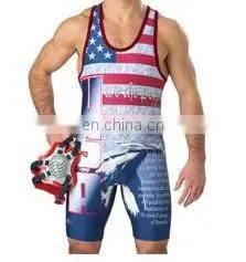 Men's OEM Custom Sportswear Cheap Sublimated Wrestling Singlets