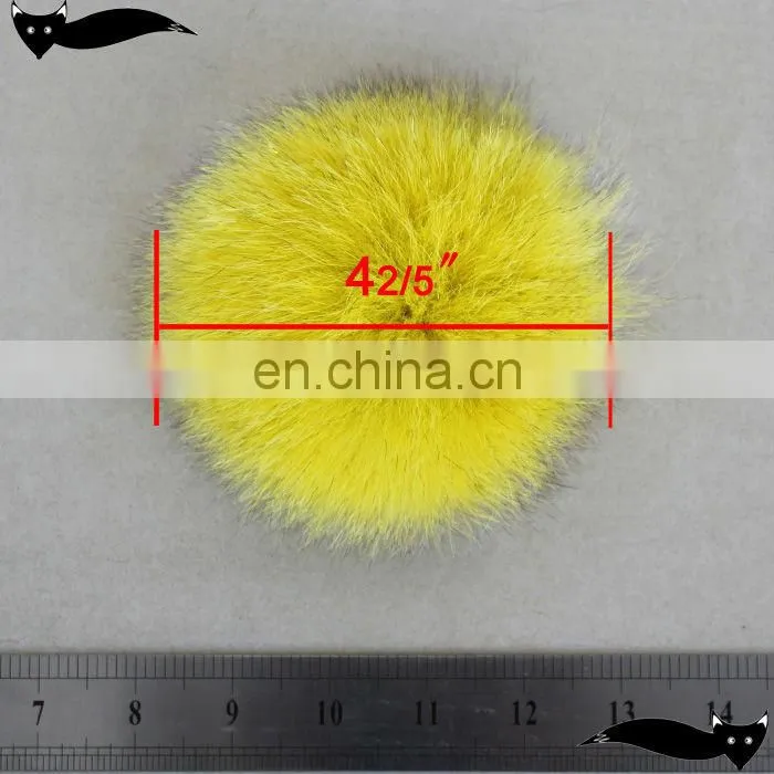 2014 New product yellow 11cm fox fur ball accessories