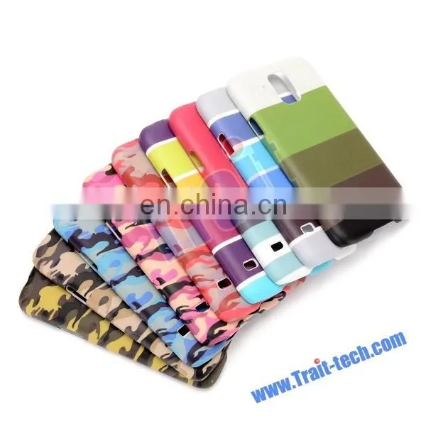 Embossed Multi-color Camouflage Pattern Rubber Coated PC Hard Case for Samsung Galaxy S5 I9600 G900